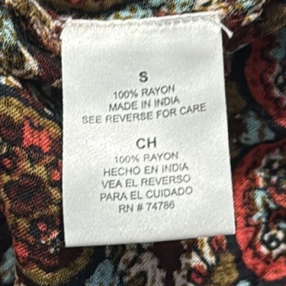 Patrons of Peace Brown Burgundy Medallion Floral Autumn Boho Mini Wrap Dress NEW - Picture 16 of 16